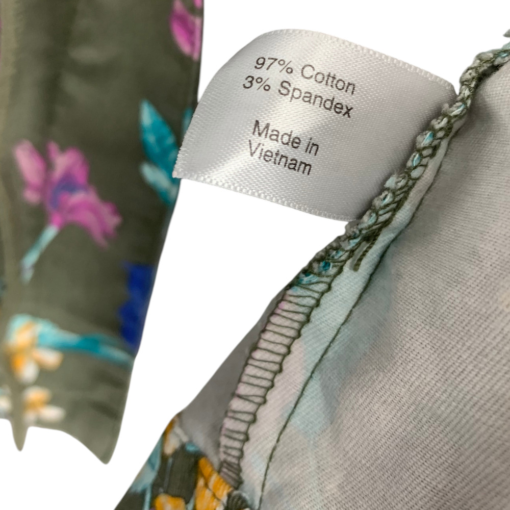Lane Bryant Plus 22/24 Floral Utility Jacket Olive Green Anorak Field Coat - Picture 8 of 9